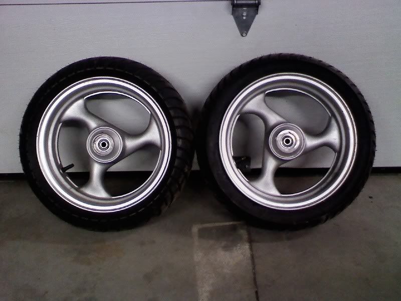 cast 3 spoke wheel 13x3.5 w tires