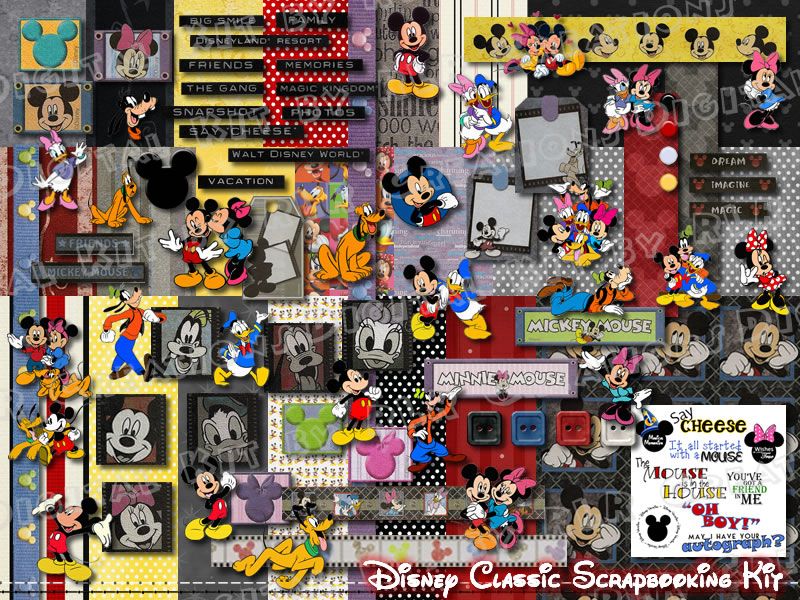 DIGITAL SCRAPBOOKING KITDISNEY CLASSIC MICKEY MOUSE eBay