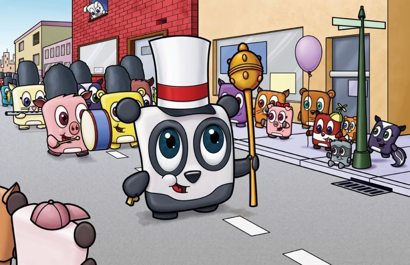 parade,color,panda,cute,animal,character,cartoon