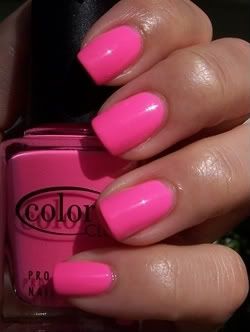 pink black manicure