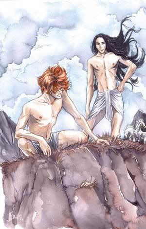 maedhros and Fingon on clifftop