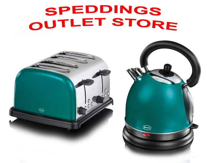 *NEW* Swan Teal Green Traditional Kettle & 4 Slice Toaster Set eBay