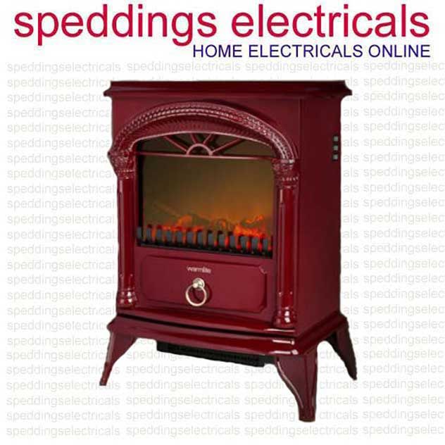 *New* Warmlite Red Wood Burner Effect Electric Fire Free Standing Stove