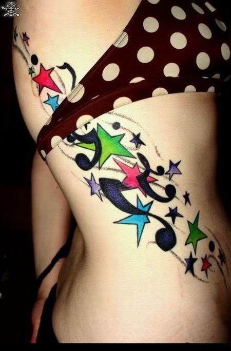 black and white stars tattoo