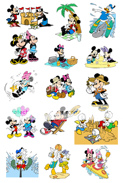   full mickey sandy alphabet and summer disney digital stickers