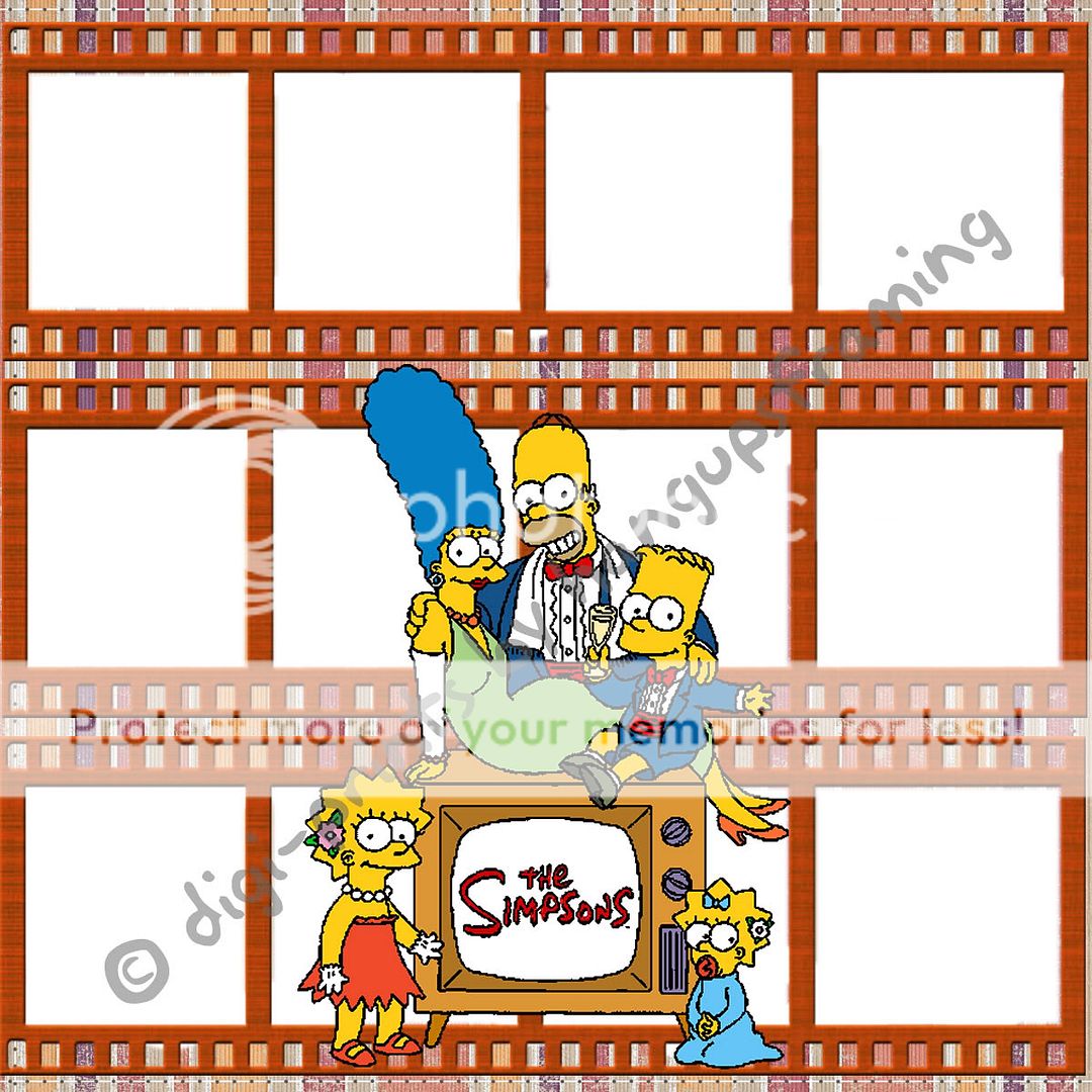 THE SIMPSONS~6 DIGITAL PRE MADE SCRAPBOOKING PAGES~*CD  