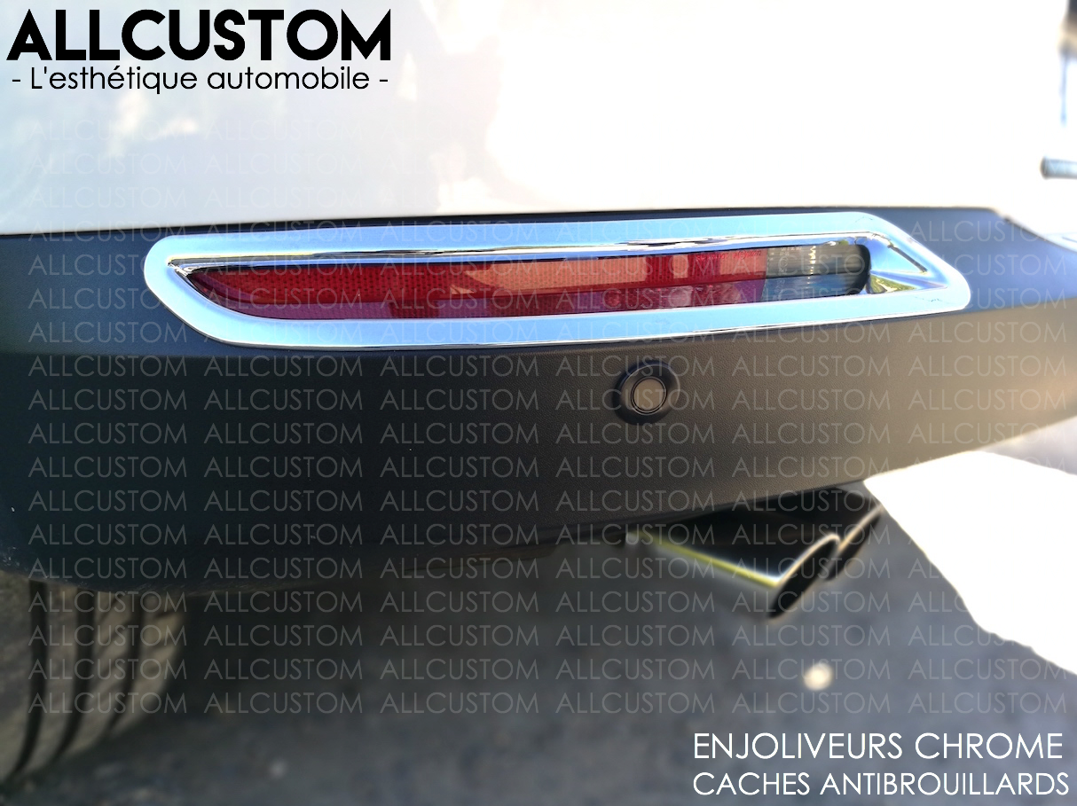 2 ENJOLIVEURS CHROME CACHES CONTOURS ANTIBROUILLARDS ARRIERE pour NISSAN QASHQAI