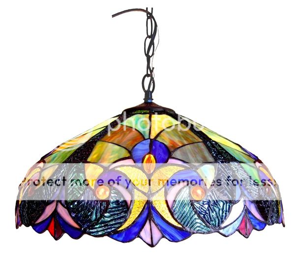 Handcrafted Victorian Styled Tiffany Style Stained Glass Pendant Lamp 
