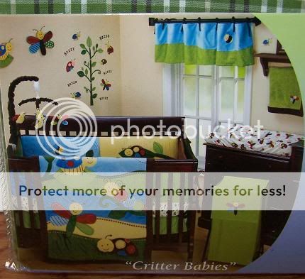 NOJO CRITTER BABIES GREEN BLACK PLAID BABY CRIB FITTED SHEET  