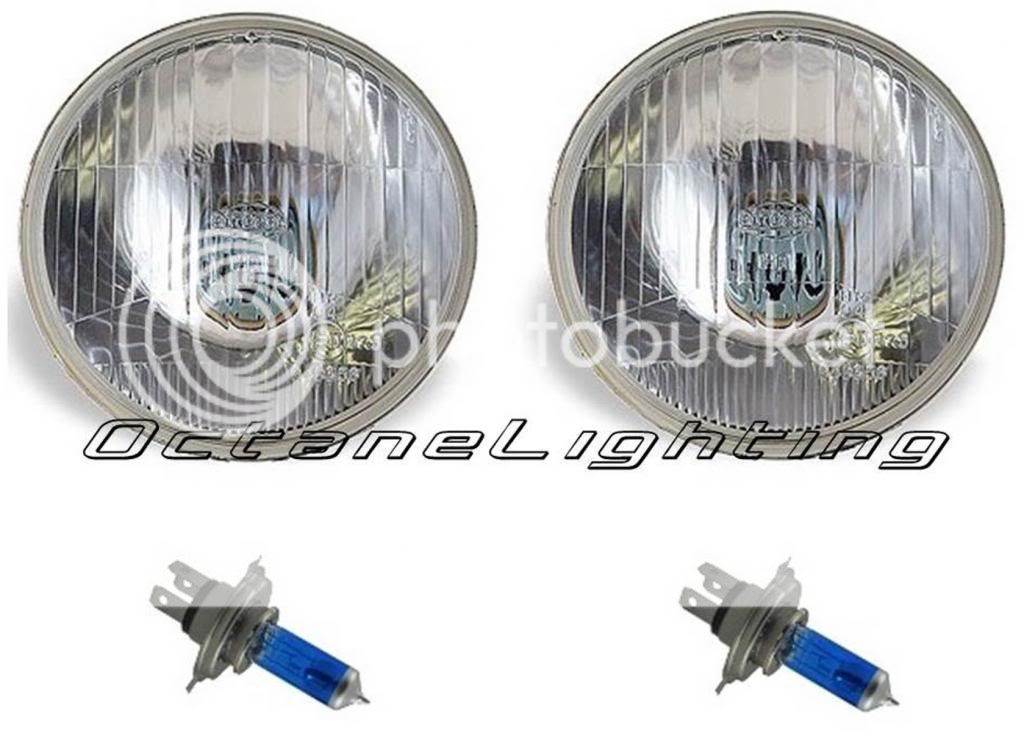 7" Halogen Semi SEALED Beam Stock Headlight Head Lamp Bulbs H4 100 90W Pair