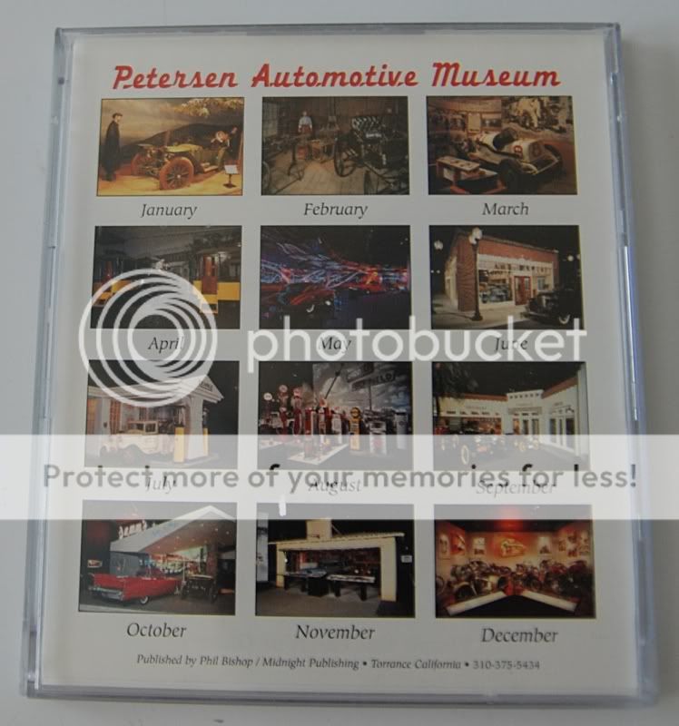 Petersen Automotive Museum 1999 desk calendar, vintage hot rod car